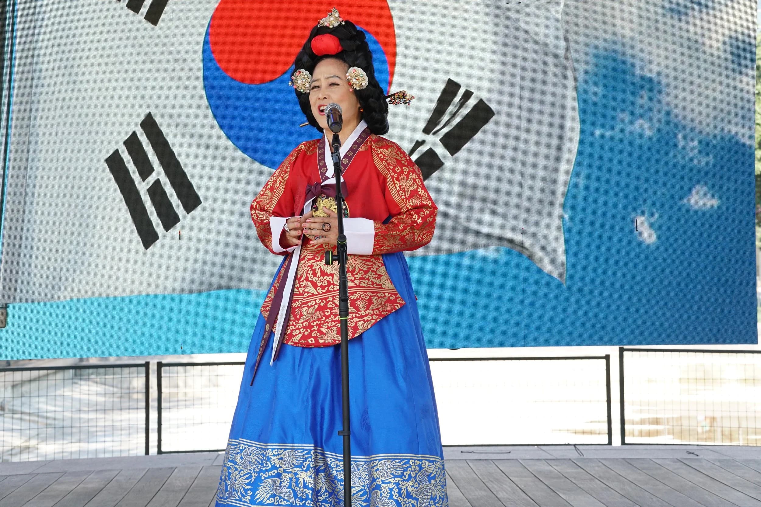 Korean Festival singer performing on stage